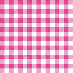 1/2" hot pink linen buffalo check