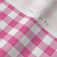 1/2" neon pink linen buffalo check