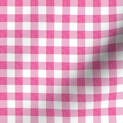 1/2" neon pink linen buffalo check