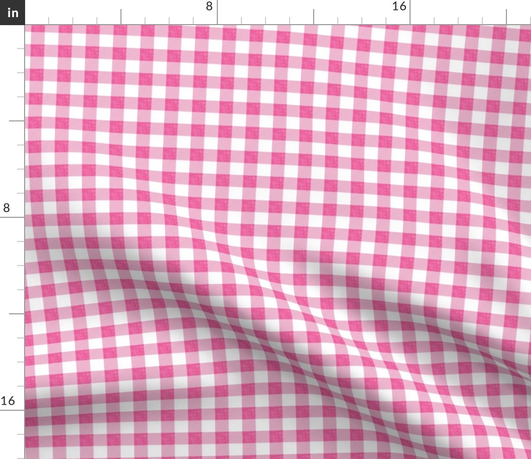 1/2" neon pink linen buffalo check