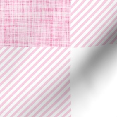 2" petal pink linen buffalo check