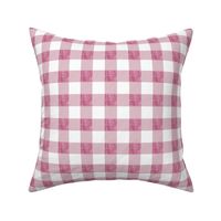 1" rose linen buffalo check