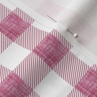 1" rose linen buffalo check