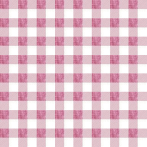 1/2" rose linen buffalo check