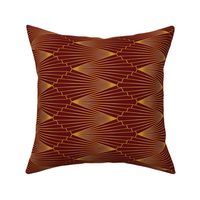 art deco fan gold on burgundy lampshade fabric