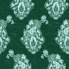 Vineyard Paisley Emerald Green