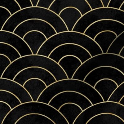 Gold and black  japanese seamless pattern