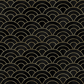 Gold and black  japanese seamless pattern