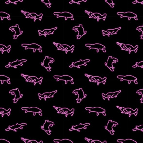 Pink Neon Platypus Small Repeat
