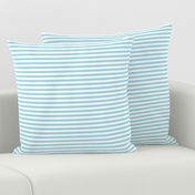 Arctic Blue Bengal Stripe Pattern in Horizontal in White