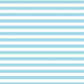 Arctic Blue Bengal Stripe Pattern in Horizontal in White