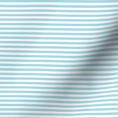 Small Arctic Blue Bengal Stripe Pattern in Horizontal in White