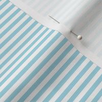 Small Arctic Blue Bengal Stripe Pattern in Horizontal in White