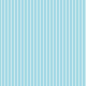 Small Arctic Blue Pin Stripe Pattern in Vertical in White