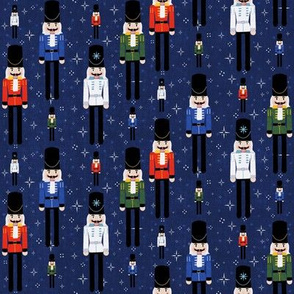 Christmas Nutcracker Pattern in Navy