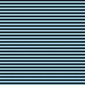 Small Arctic Blue Bengal Stripe Pattern Horizontal in Midnight Black