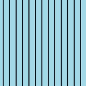Arctic Blue Pin Stripe Pattern Vertical in Midnight Black