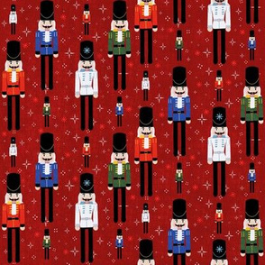 Christmas Nutcracker Pattern in Red