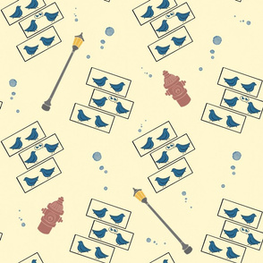 birds comic pattern