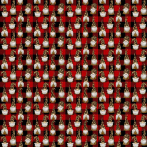Leopard Gnomes on Red Buffalo Plaid - extra small scale