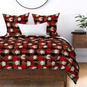 Leopard Gnomes on Red Buffalo Plaid Rotated - large scale