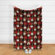 Leopard Gnomes on Red Buffalo Plaid - large scale