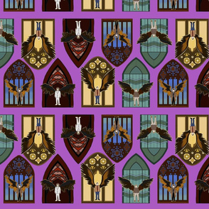 Stained Glass Angels- Purple