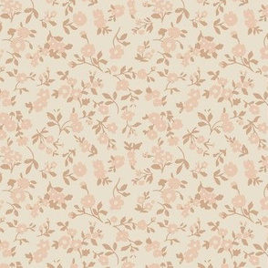 mini florals - pink on cream