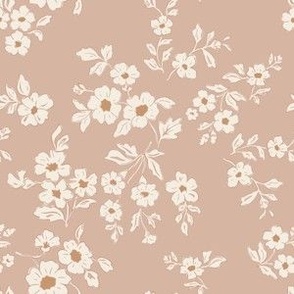 sweet florals - cream on pink