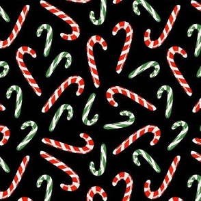 candy cane on a black background