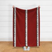 bookstore cats border print chestnut red
