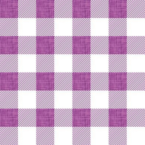 1" plum linen buffalo check