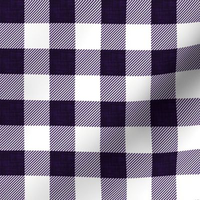 1" ink linen buffalo check