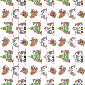 Field mouse holiday 6x6 tea towel