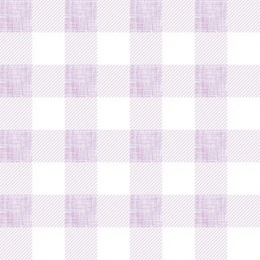 1" white lilac linen buffalo check