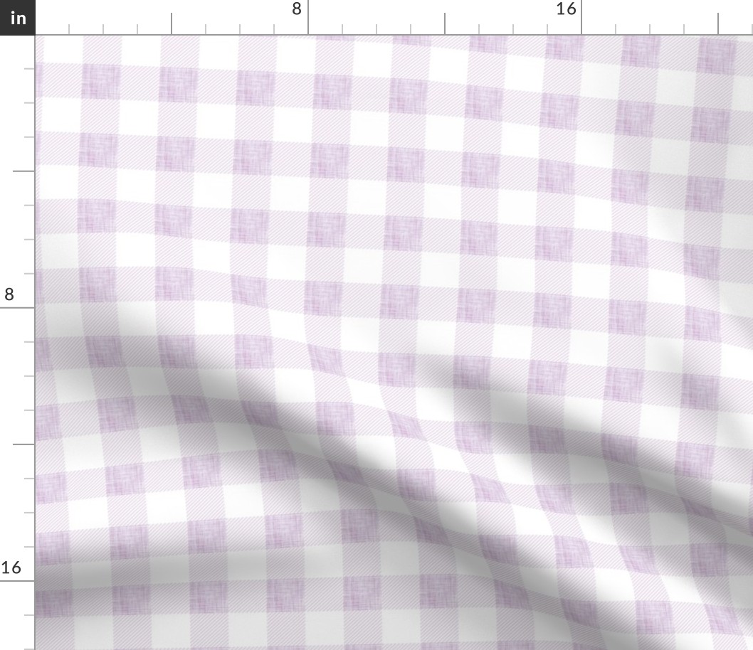 1" white lilac linen buffalo check