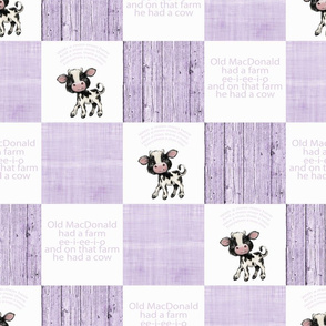 cow patchwork lilac