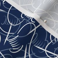 Happy Sewing | Small | Deep Blue + White