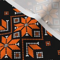 Wellspring - Star Alatyr - Ethno Ukrainian Traditional Pattern - Slavic Symbol - Middle Scale Orange Black Brown