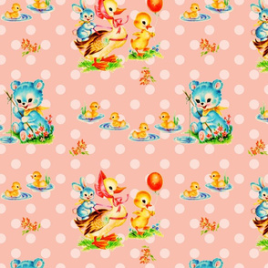 PUDDLE DUCKS - VINTAGE NURSERY COLLECTION (PINK)