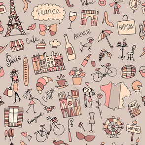    Travel to Paris Pattern