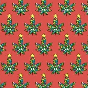 Cannabis Christmas Tree Red