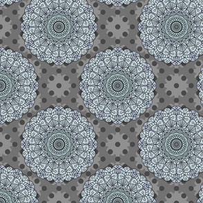 Hand Drawn Mandala Grey Sky