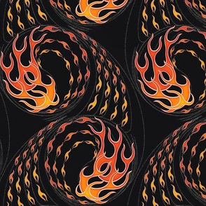 ★ HOT ROD FLAMES ★ Red, Orange, Yellow, Black - Small Scale / Collection : On fire -Burning Prints