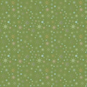 So Many Snowflakes _ Pastels on Green