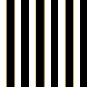 Black and White 'Sleepy' 1/2 inch striped