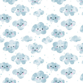 Kawaii watercolor clouds