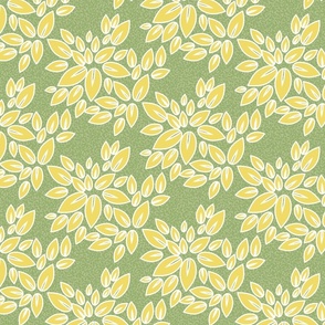 FLORAL, floral pattern, green floral design, leaves.