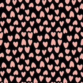 Tossed Pink Hearts on Black