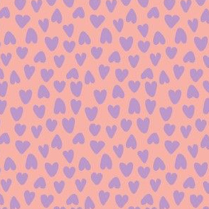 Tossed Lavender Hearts on Pink